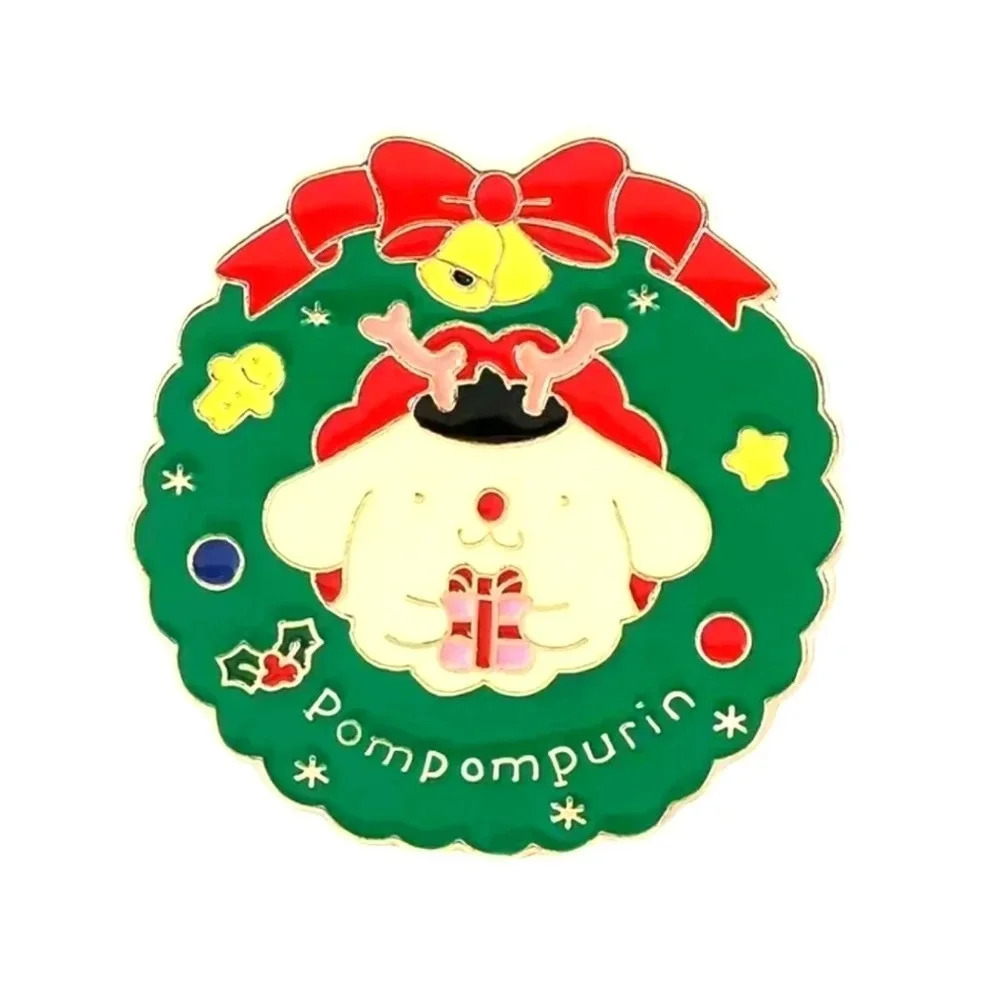 Sanrio Reindeer Pompompurin Hello Kitty Christmas Wreath Gold Tone